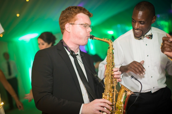 Saxophonist performing at wedding
