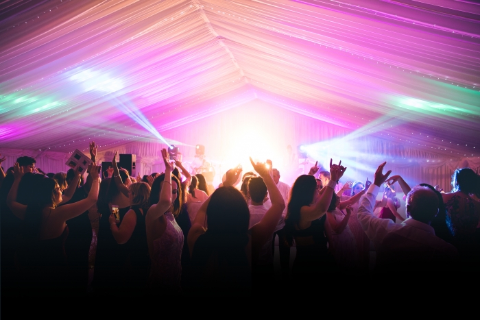 Marquee with party lighting